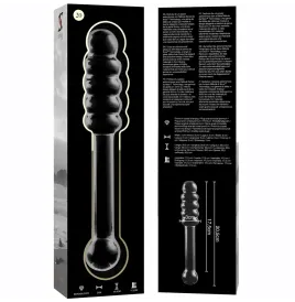 NEBULA SERIES BY IBIZA - MODELLO 20 DILDO IN VETRO BOROSILICATO TRASPARENTE 20.5 CM -O- 3 CM