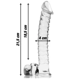 NEBULA SERIES BY IBIZA - MODEL 23 DILDO BOROSILICATE GLASS CLEAR 21.5 CM -O- 4 CM