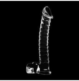 NEBULA SERIES BY IBIZA - MODEL 23 DILDO BOROSILICATE GLASS CLEAR 21.5 CM -O- 4 CM