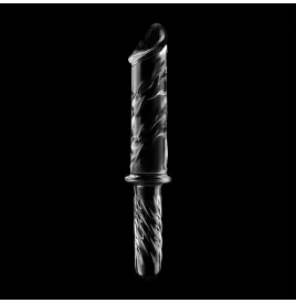 NEBULA SERIES BY IBIZA - MODELLO 24 DILDO IN VETRO BOROSILICATO TRASPARENTE 28.5 CM -O- 5 CM