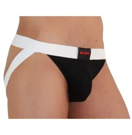 BURN - 004 JOCK SHINY BLACK - WHITE S