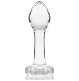 NEBULA SERIES BY IBIZA - MODEL 2 ANAL PLUG BOROSILICATE GLASS CLEAR 11 CM -O- 3.5 CM