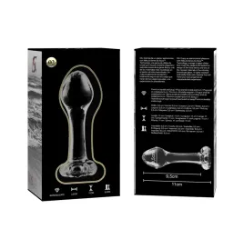 NEBULA SERIES BY IBIZA - MODEL 2 ANAL PLUG BOROSILICATE GLASS CLEAR 11 CM -O- 3.5 CM