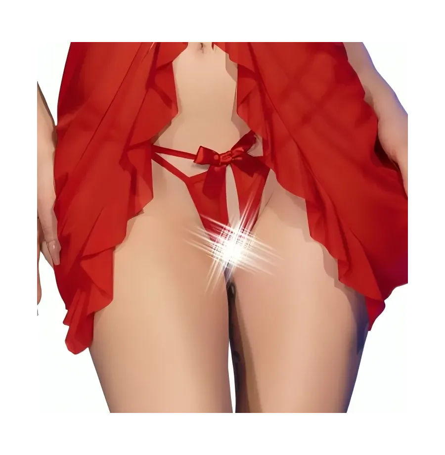 CHILIROSE - CR 4696 BABYDOLL and TANGA CROTCHLESS ROJO S-M CHILIROSE - CR 4696 BABYDOLL and TANGA CROTCHLESS ROJO S-M