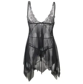 SUBBLIME - BABYDOLL TISSU TULLE POITRINE DENTELLE S-M