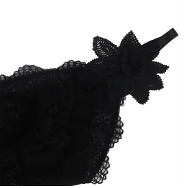 SUBBLIME - BABYDOLL TELA DE TUL DETALLE ENCAJE Y FLOR NEGRO S-M
