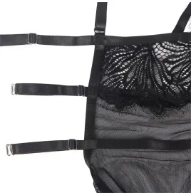 SUBBLIME - BABYDOLL BRETELLES EN DENTELLE RÉGLABLES NOIR S-M