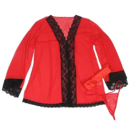 SUBBLIME - ROBE EN TISSU TRANSPARENT DÉTAIL DENTELLE ROUGE S-M