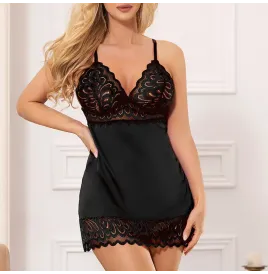 SUBBLIME - BABYDOLL CON PETTO STAMPA FLOREALE NERO S-M