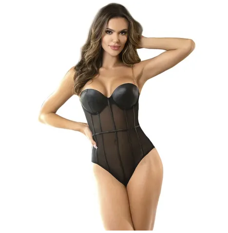 SUBBLIME - BODY NOIR BRETELLES CHAÎNE S-M