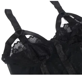 SUBBLIME - TEDDY WITH GARTER STRAP DETAIL CHEST BLACK S-M