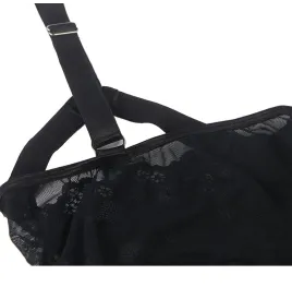 SUBBLIME - TEDDY WITH GARTER STRAP DETAIL CHEST BLACK S-M