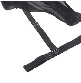 SUBBLIME - TEDDY WITH GARTER STRAP DETAIL CHEST BLACK S-M