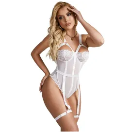 SUBBLIME - TEDDY WITH GARTER STRAP DETAIL CHEST WHITE S-M