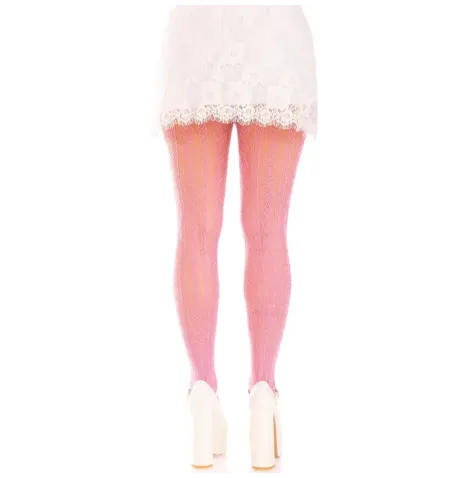 LEG AVENUE - CALZE CON APERTURE CUORE E FIOCCHI ROSA