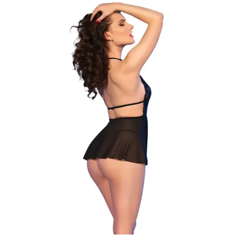 CHILIROSE - CR 4720 BABYDOLL and THONG SCHWARZ S