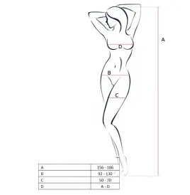 PASSION -E DONNA BS057 BODYSTOCKING BIANCO TAGLIA UNICA