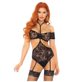 LEG AVENUE - SET TWO PIECES TOP and TEDDY S-M