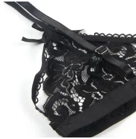 SUBBLIME - SET THREE PIECES SET BRA GARTER BELT THONG S-M