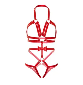 LEG AVENUE - KINK TEDDY ARNÉS CON TACHUELAS TALLA S - ROJO