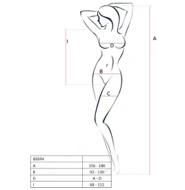 PASSION - BS094 SCHWARZER BODYSTOCKING, EINE GRÖSSE