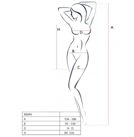 PASSION - BS096 SCHWARZER BODYSTOCKING, EINE GRÖSSE