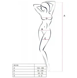 PASSION - BS100 BODYSTOCKING NEGRO TALLA ÚNICA