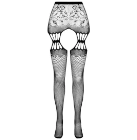 PASSION - S027 SCHWARZE STRUMPFSTRUMPFHOSE, EINE GRÖSSE