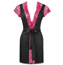 LIVCO CORSETTI FASHION - ROBE DE CHAMBRE CULOTTE KUMIKO LC 90428 NOIR S-M