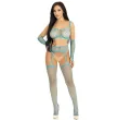 LEG AVENUE - CROP TOP STRÜMPFE UND HANDSCHUHE BLAU LEG AVENUE - CROP TOP STRÜMPFE UND HANDSCHUHE BLAU