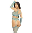 LEG AVENUE - CROP TOP STRÜMPFE UND HANDSCHUHE BLAU LEG AVENUE - CROP TOP STRÜMPFE UND HANDSCHUHE BLAU