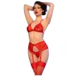 CHILIROSE - CR 4848 SET SUJETADOR TANGA MEDIAS DE ENCAJE ROJO S CHILIROSE - CR 4848 SET SUJETADOR TANGA MEDIAS DE ENCAJE ROJO S