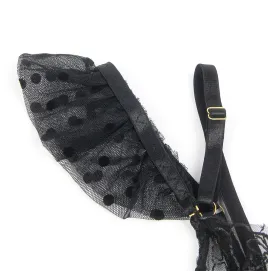 SUBBLIME - 957483 CONJUNTO SUJETADOR Y LIGA DE ENCAJE NEGRO S-M