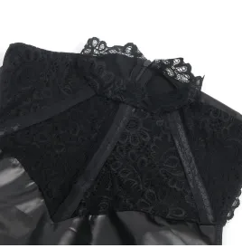 SUBBLIME - 957544 LACE COLLAR LEATHER DRESS BLACK S-M