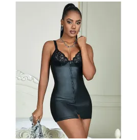 SUBBLIME - 957568 LEDERKLEID MIT REISSVERSCHLUSS SCHWARZ S-M