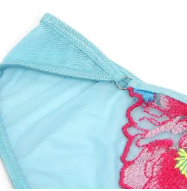 SUBBLIME - 957643 BH- UND STRUMPFGÜRTEL-SET MIT BLUMENSTICKEREI ROSA S-M