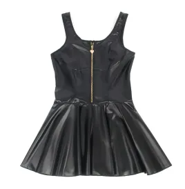 SUBBLIME - 957667 ABITO IN PELLE CON ZIP CUORE NERO S-M
