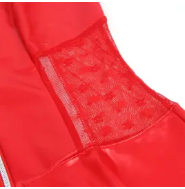 SUBBLIME - 957728 LACE ZIPPER LEATHER DRESS RED S-M