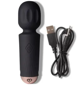 ROCKS-OFF - MINI BAGUETTE RECHARGEABLE 16 FONCTIONS TULIPE NOIRE
