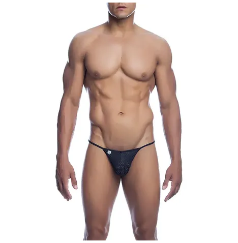 MOB - STRING EN V EN MICROFIBRE NOIR TAILLE L-XL