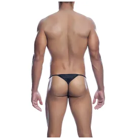 MOB - STRING EN V EN MICROFIBRE NOIR TAILLE L-XL