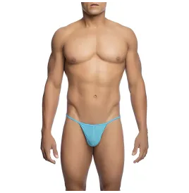 MOB - TRANSPARENT T-SHAPED THONG AQUA SIZE L-XL