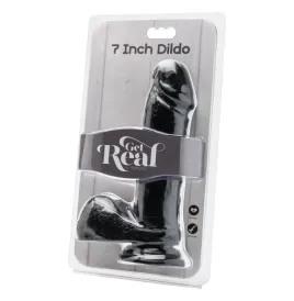 GET REAL - DILDO 18 CM MIT SCHWARZEN EIEREN