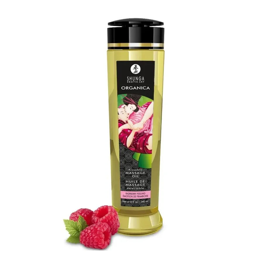 SHUNGA - HUILE DE MASSAGE BIO À LA FRAMBOISE 240 ML SHUNGA - HUILE DE MASSAGE BIO À LA FRAMBOISE 240 ML