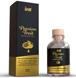 INTT MASSAGE and ORAL SEX - GEL DA MASSAGGIO AL GUSTO DI FRUTTO DELLA PASSIONE CON EFFETTO CALORE