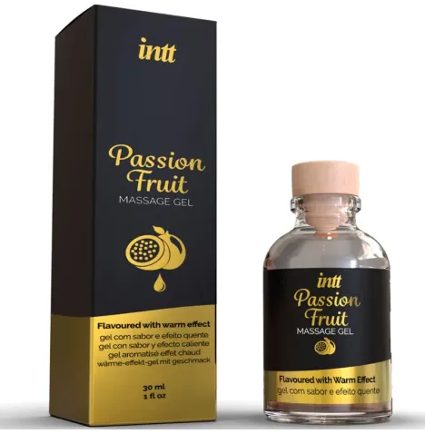 INTT MASSAGE and ORAL SEX - GEL DA MASSAGGIO AL GUSTO DI FRUTTO DELLA PASSIONE CON EFFETTO CALORE