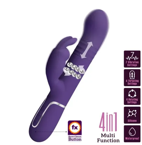 PRETTY LOVE - COALE RABBIT VIBRATOR 4 IN 1 PURPLE