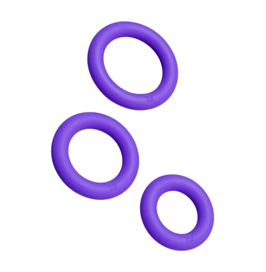 ROMP - REMIX TRIO ENSEMBLE DE 3 ANNEAUX PÉNIS EN SILICONE VIOLETTES