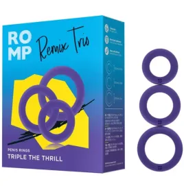 ROMP - REMIX TRIO ENSEMBLE DE 3 ANNEAUX PÉNIS EN SILICONE VIOLETTES