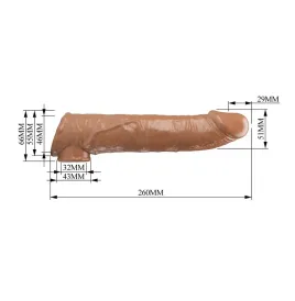 PRETTY LOVE - VERSTELLBARE PENISVERLÄNGERUNGSHÜLLE 26 CM Ø 4 CM NATUR
